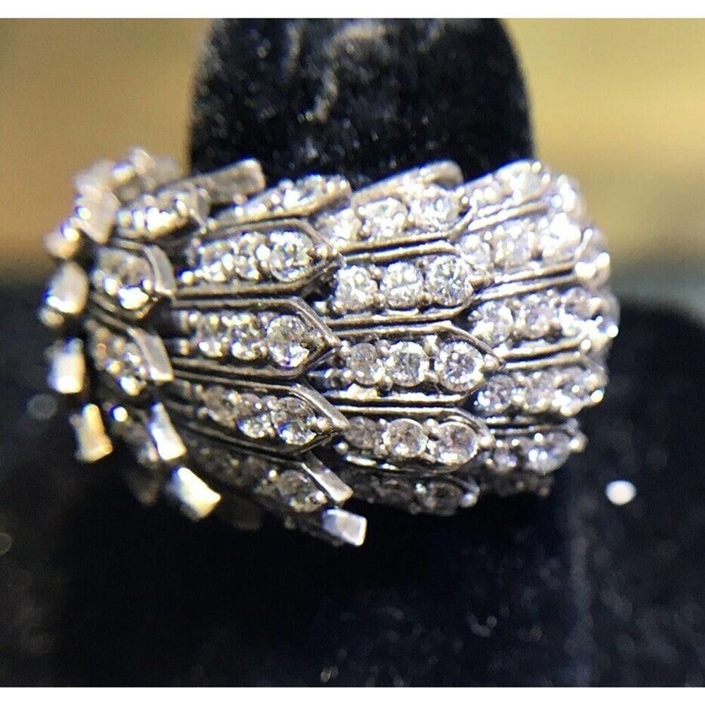 Robson Jewelers Cocktail Ring CZ Sz 6.5 Silver 925 NWT (All Stones Simulated)